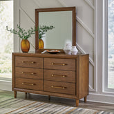 Tampa Furniture Outlet Lutz - Ashley Furniture - Lyncott Bedroom - Dresser and Mirror / Brown - B615B1