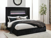 Tampa Furniture Outlet Lutz - Ashley Furniture - Tayleena Bedroom - King Upholstered Bed with Fireplace and Wireless Audio - PCB620B2