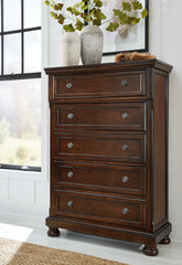 Tampa Furniture Outlet Lutz - Ashley Furniture - Porter Bedroom - Chest / Rustic Brown - B697-46