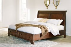 Tampa Furniture Outlet Lutz - Ashley Furniture - Trellington Bedroom - King Sleigh Storage Bed / Brown - B716B2