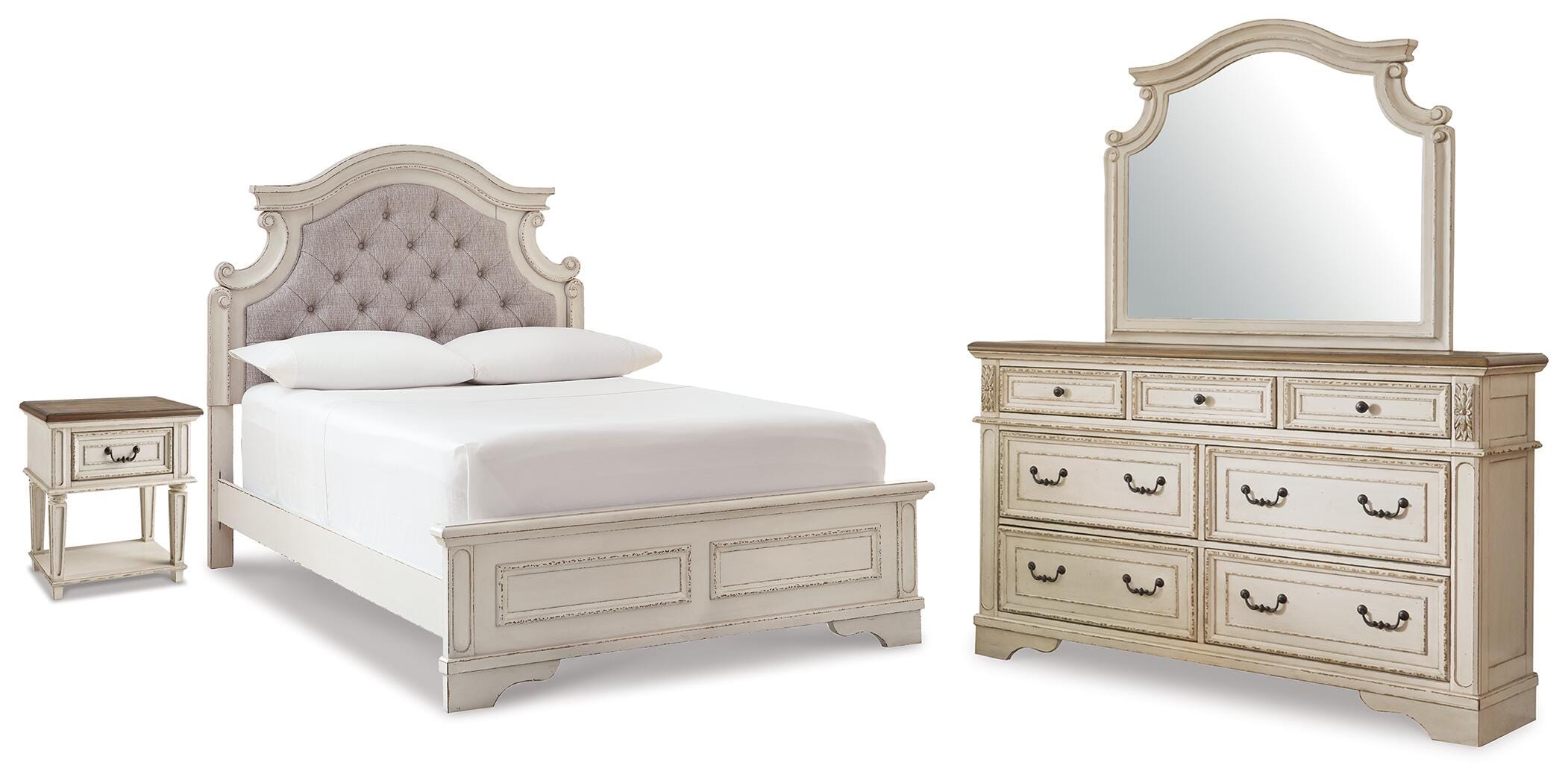 Tampa Furniture Outlet Lutz - Ashley Furniture - Realyn King Panel Bed, Dresser, Mirror and Nightstand - King Panel Bed, Dresser, Mirror and Nightstand - B743B78