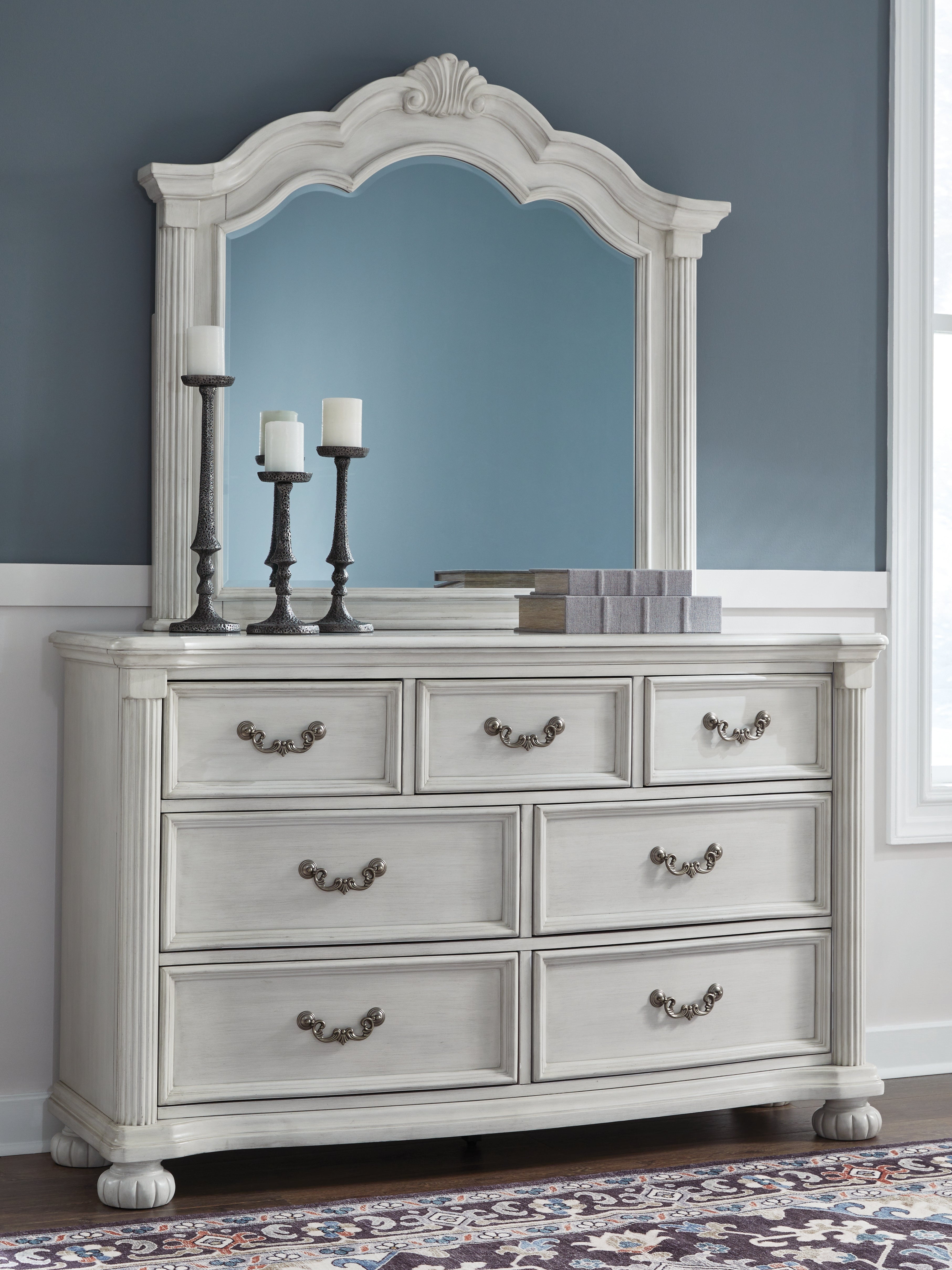 Tampa Furniture Outlet Lutz - Ashley Furniture - Montelaine Bedroom - Dresser and Mirror / Antique White - B795B1