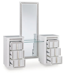 Tampa Furniture Outlet Lutz - Ashley Furniture - Chalanna Vanity with Mirror - Vanity with Mirror / White - B822B7