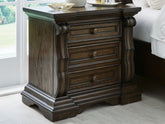 Tampa Furniture Outlet Lutz - Ashley Furniture - Maylee Bedroom - Three Drawer Night Stand / Dark Brown - B947-93