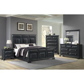 Bridgestone Queen Panel Bed in Black – SKU B-10980-8-QB | Elements