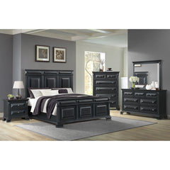 Bridgestone Queen Panel Bed in Black – SKU B-10980-8-QB | Elements