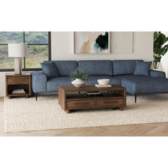 Brisbane 4-Drawer Coffee Table with Casters in Brown