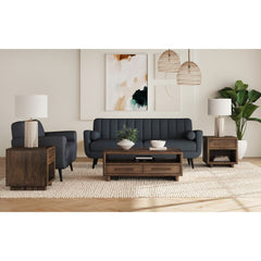 Brisbane 4-Drawer Coffee Table with Casters in Brown