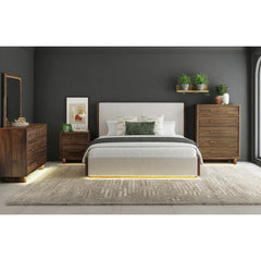 Brisbane Nightstand with USBC and LED in Brown – SKU B-16760-5-NS | Elements