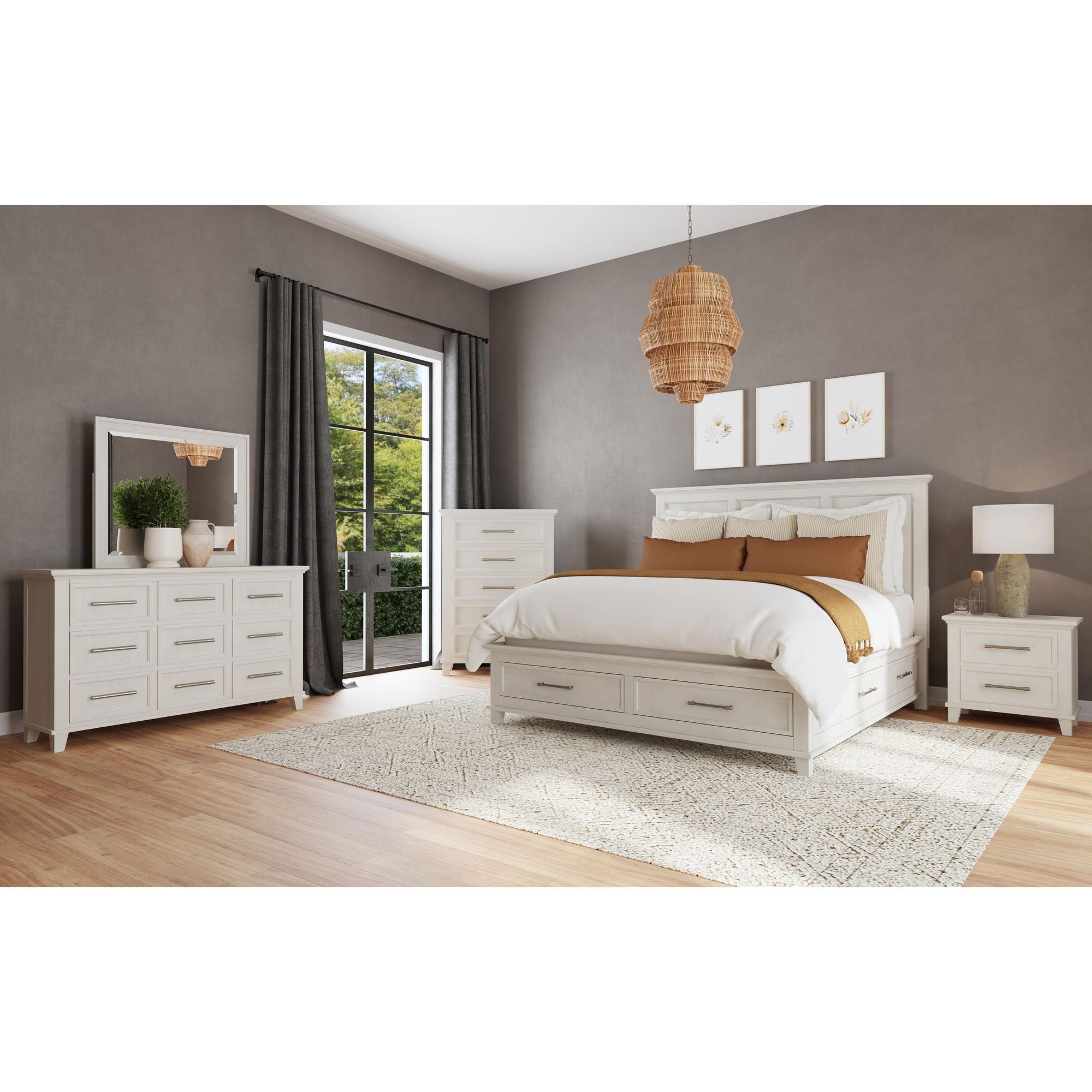 Canterbury King Storage Bed in Ivory – SKU B-13030-7-KSB | Elements