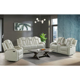 Carlo Power Motion Recliner with Power Headrest, LED in Pebble Oyster – SKU U-8900-8205-105PP | Elements