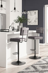 Tampa Furniture Outlet Lutz - Ashley Furniture - Strumford Dining Room - Bar Height Bar Stool (Set of 2) / Gray/Black - D119-630X2