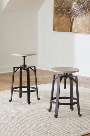 Tampa Furniture Outlet Lutz - Ashley Furniture - Karisslyn Dining Room - Counter Height Stool (Set of 2) / Whitewash/Black - D336-024X2