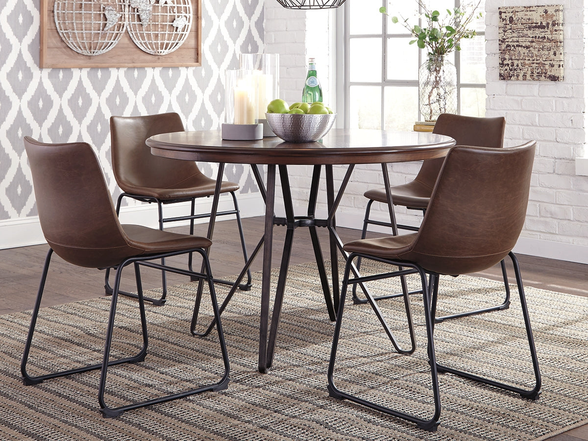 Tampa Furniture Outlet Lutz - Ashley Furniture - Centiar Dining Room - Round Dining Room Table / Two-tone Brown - D372-15