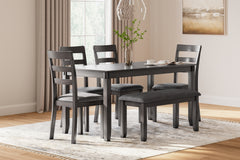 Tampa Furniture Outlet Lutz - Ashley Furniture - Bridson Dining Room - RECT DRM Table Set (6/CN) / Gray - D383-325
