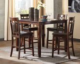 Tampa Furniture Outlet Lutz - Ashley Furniture - Bennox Dining Room - DRM Counter Table Set (5/CN) / Brown - D384-223