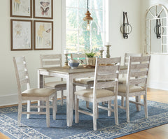 Tampa Furniture Outlet Lutz - Ashley Furniture - Skempton Dining Room - Dining Room Table Set (7/CN) / White/Light Brown - D394-425
