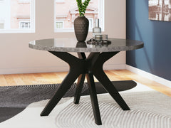 Tampa Furniture Outlet Lutz - Ashley Furniture - Glinari Dining Room - Round Dining Room Table / Taupe/Black - D476-15