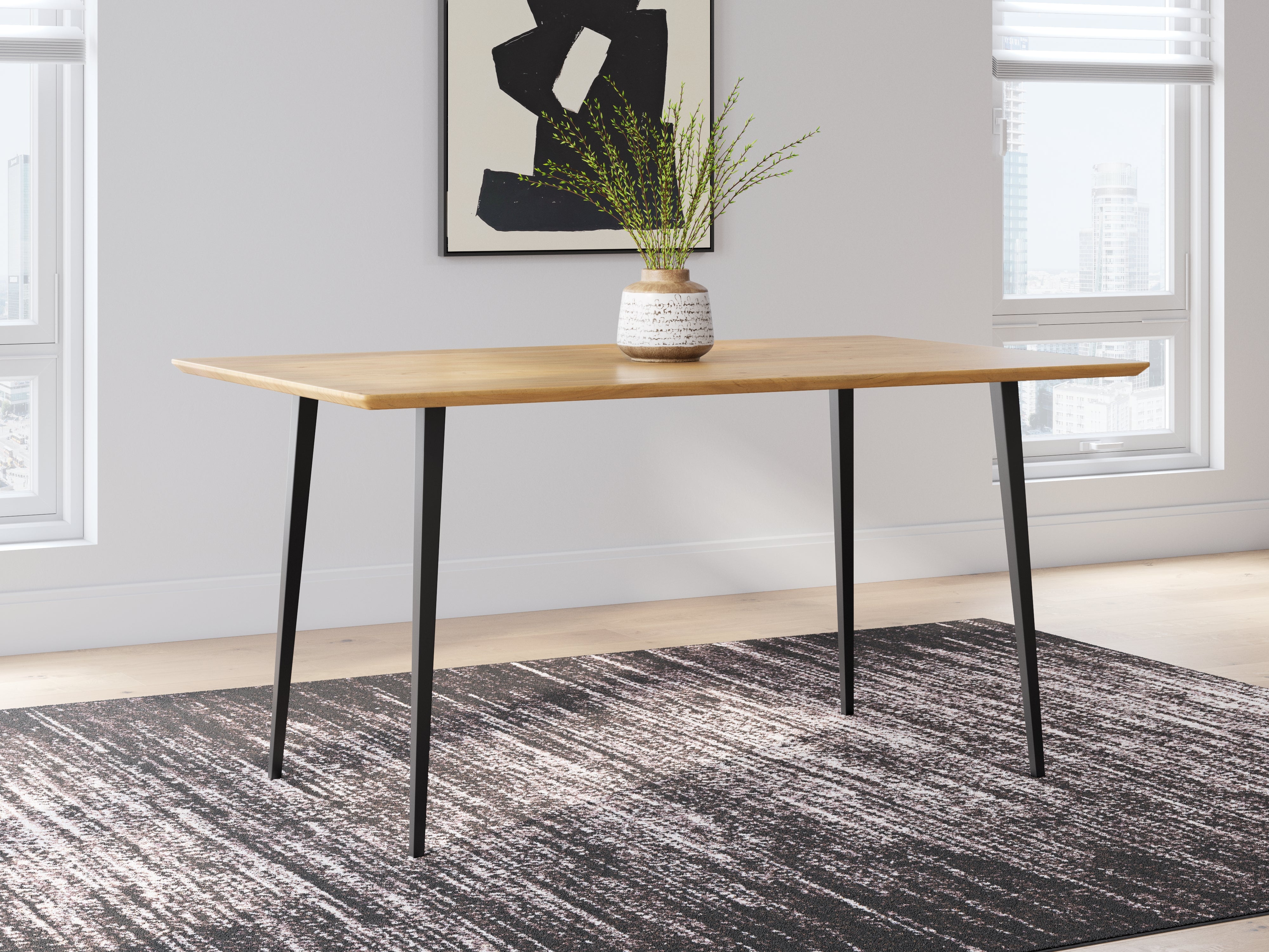 Tampa Furniture Outlet Lutz - Ashley Furniture - Gretlynn Dining Room - Rectangular Dining Room Table / Black/Natural - D501-25