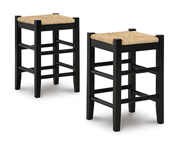 Tampa Furniture Outlet Lutz - Ashley Furniture - Mirimyn Dining Room - Counter Height Bar Stool (Set of 2) / Black - D508-124X2