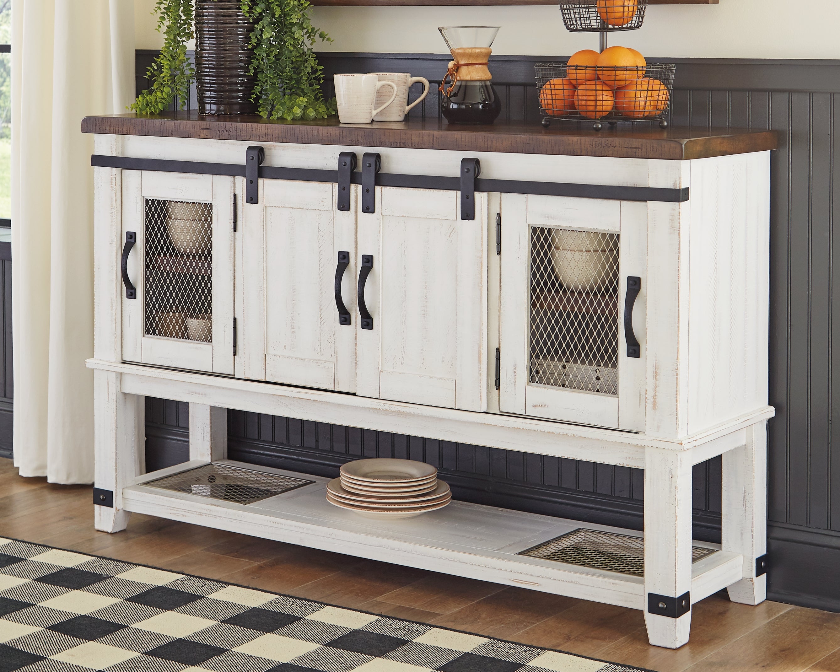 Tampa Furniture Outlet Lutz - Ashley Furniture - Valebeck Dining Room - Dining Room Server / White/Brown - D546-60