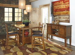 Tampa Furniture Outlet Lutz - Ashley Furniture - Ralene Dining Room - RECT DRM Counter EXT Table / Medium Brown - D594-42