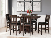 Tampa Furniture Outlet Lutz - Ashley Furniture - Haddigan Dining Room - RECT DRM Counter EXT Table / Dark Brown - D596-42