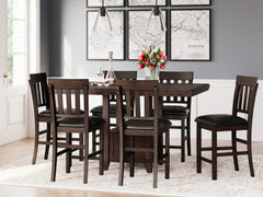 Tampa Furniture Outlet Lutz - Ashley Furniture - Haddigan Dining Room - RECT DRM Counter EXT Table / Dark Brown - D596-42