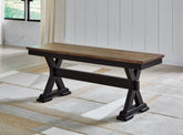 Tampa Furniture Outlet Lutz - Ashley Furniture - Wildenauer Dining Room - Large Dining Room Bench / Brown/Black / 48"W x 16"D x 19"H - D634-00