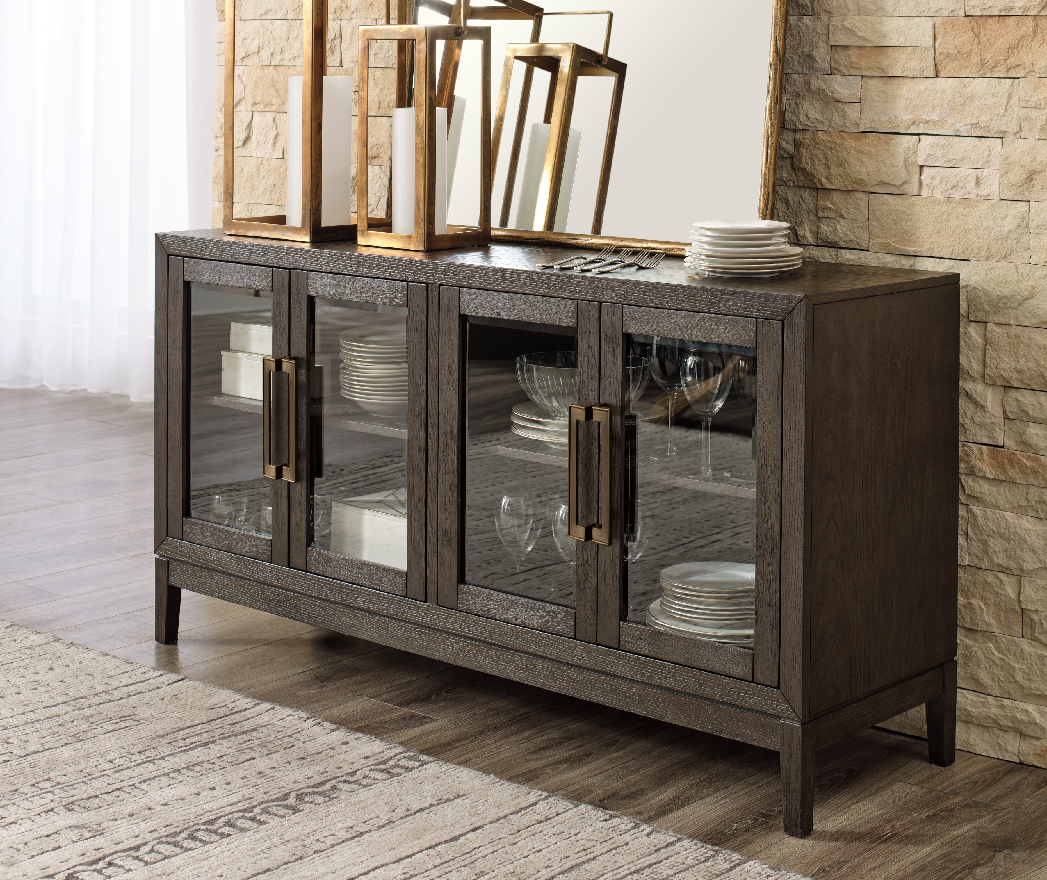 Tampa Furniture Outlet Lutz - Ashley Furniture - Burkhaus Dining Room - Dining Room Server / Dark Brown - D984-60