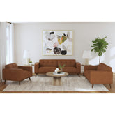 Destiny Loveseat with Wood Front in Pebble Tan – SKU U-15000-8210-200 | Elements