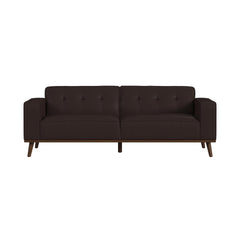 Destiny Sofa with Wood Front in Pebble Brown