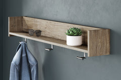Tampa Furniture Outlet Lutz - Ashley Furniture - Oliah Wall Decor - Wall Mounted Coat Rack w/Shelf / Natural - EA2270-151