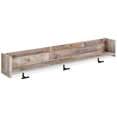 Tampa Furniture Outlet Lutz - Ashley Furniture - Neilsville Wall Decor - Wall Mounted Coat Rack w/Shelf / Whitewash - EA2320-151