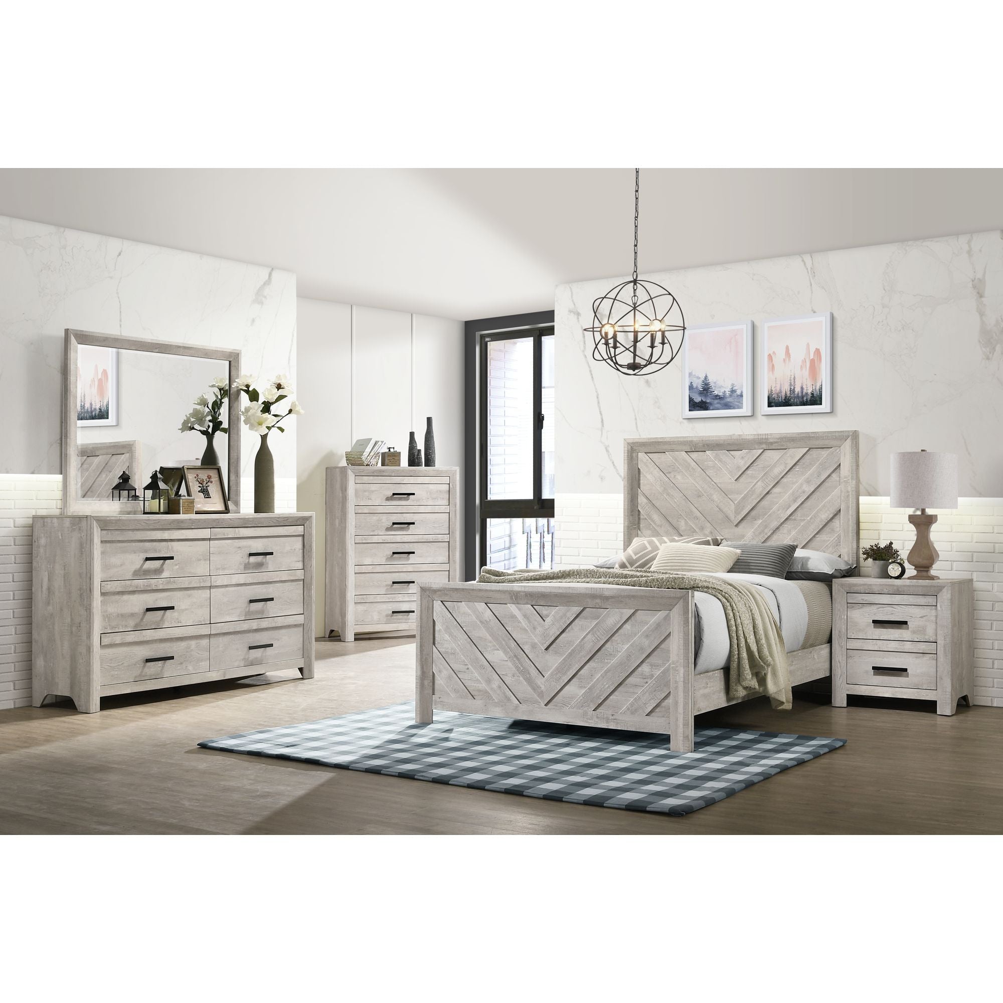 Eleanor Full Bed in White – SKU EL700FBZS | Elements