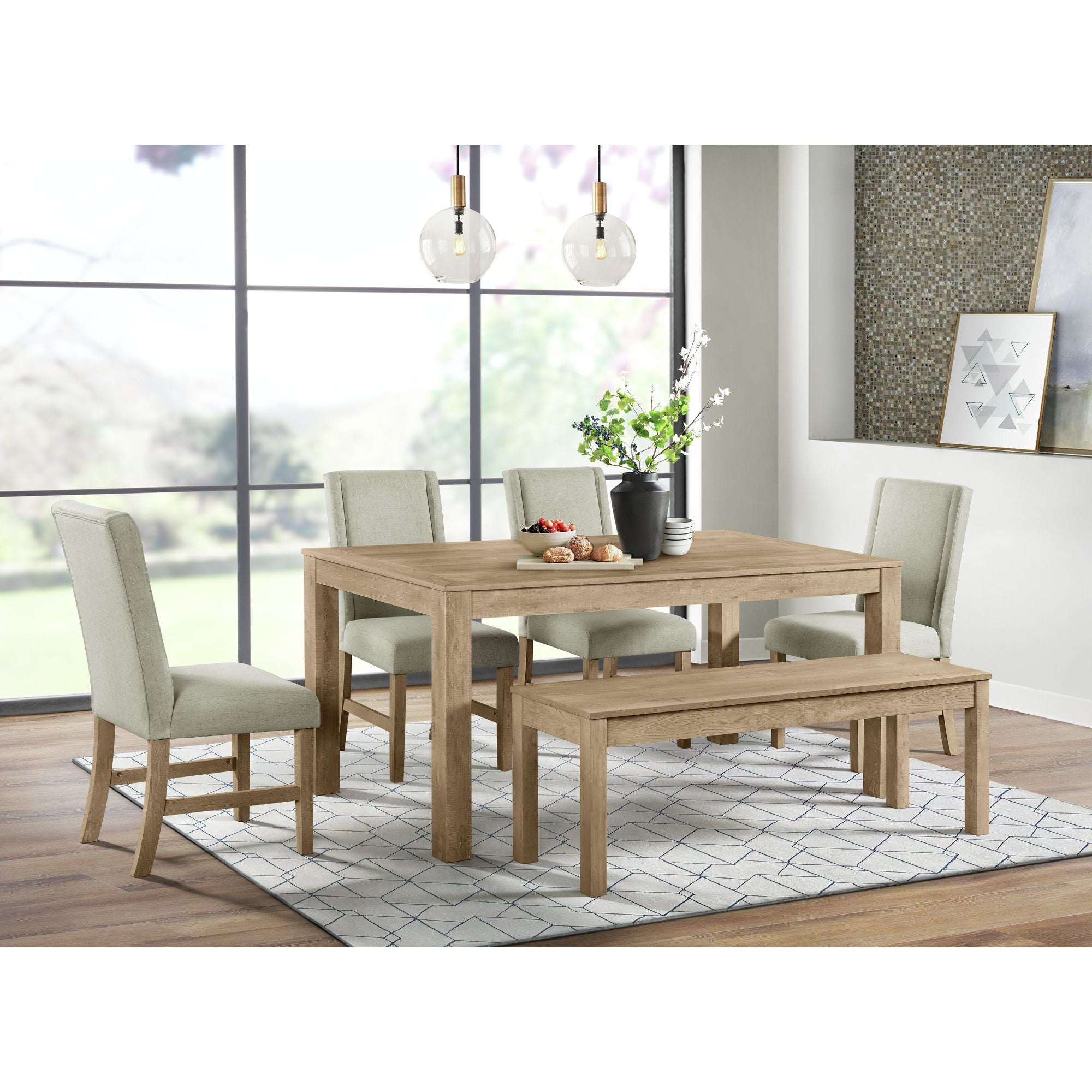 Eleanor Rectangular Dining Table in Brown – SKU D-6460-5-DT | Elements
