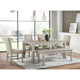 Eleanor Rectangular Dining Table in White – SKU D-6460-3-DT | Elements