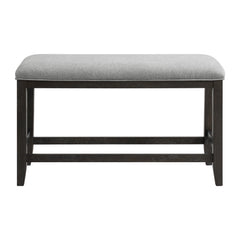 Elodie Counter Bench with Grey Fabric in Charcoal