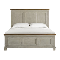 Farmington King Panel Bed in Medium Brown and Washed Stone