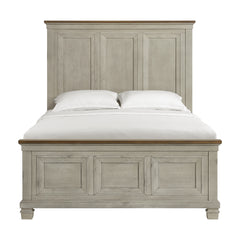Farmington Queen Panel Bed in Medium Brown and Washed Stone