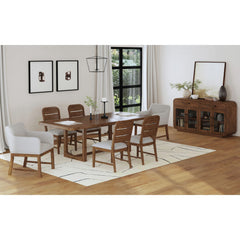 Glinda UPH Dining Chair with Light Grey Fabric in Brown (2 Per Carton) – SKU D-18900-5-AC | Elements