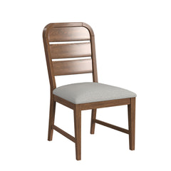 Glinda Dining Side Chair with Light Grey Fabric in Brown (2 Per Carton)