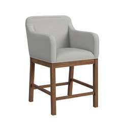 Glinda UPH Counter Chair with Light Grey Fabric in Brown (2 Per Carton)