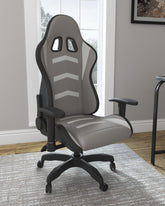 Tampa Furniture Outlet Lutz - Ashley Furniture - Lynxtyn Desk Chair - Home Office Swivel Desk Chair / White/Gray - H400-08A