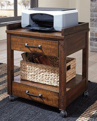 Tampa Furniture Outlet Lutz - Ashley Furniture - Baldridge Printer Stand - Printer Stand / Rustic Brown - H675-11