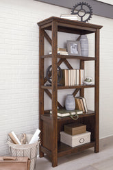 Tampa Furniture Outlet Lutz - Ashley Furniture - Baldridge Bookcase - Large Bookcase / Rustic Brown - H675-17