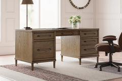 Tampa Furniture Outlet Lutz - Ashley Furniture - Roanhowe Office Desk - Home Office Desk / Brown - H769-21