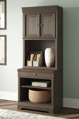 Tampa Furniture Outlet Lutz - Ashley Furniture - Janismore Bookcase - Bookcase / Weathered Gray - H776H7