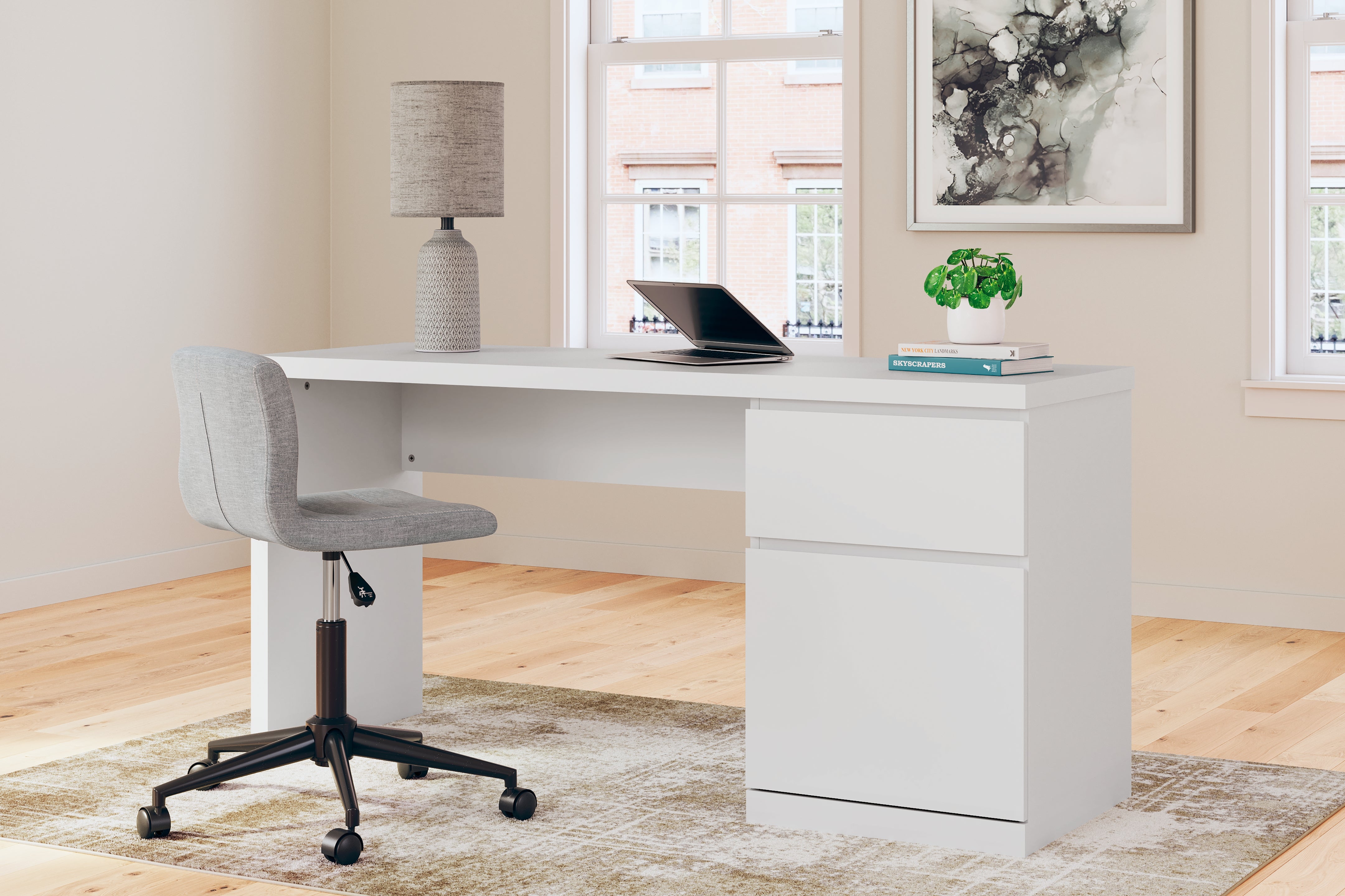 Tampa Furniture Outlet Lutz - Ashley Furniture - Onita Office Desk - Home Office Desk / White - H9630-134