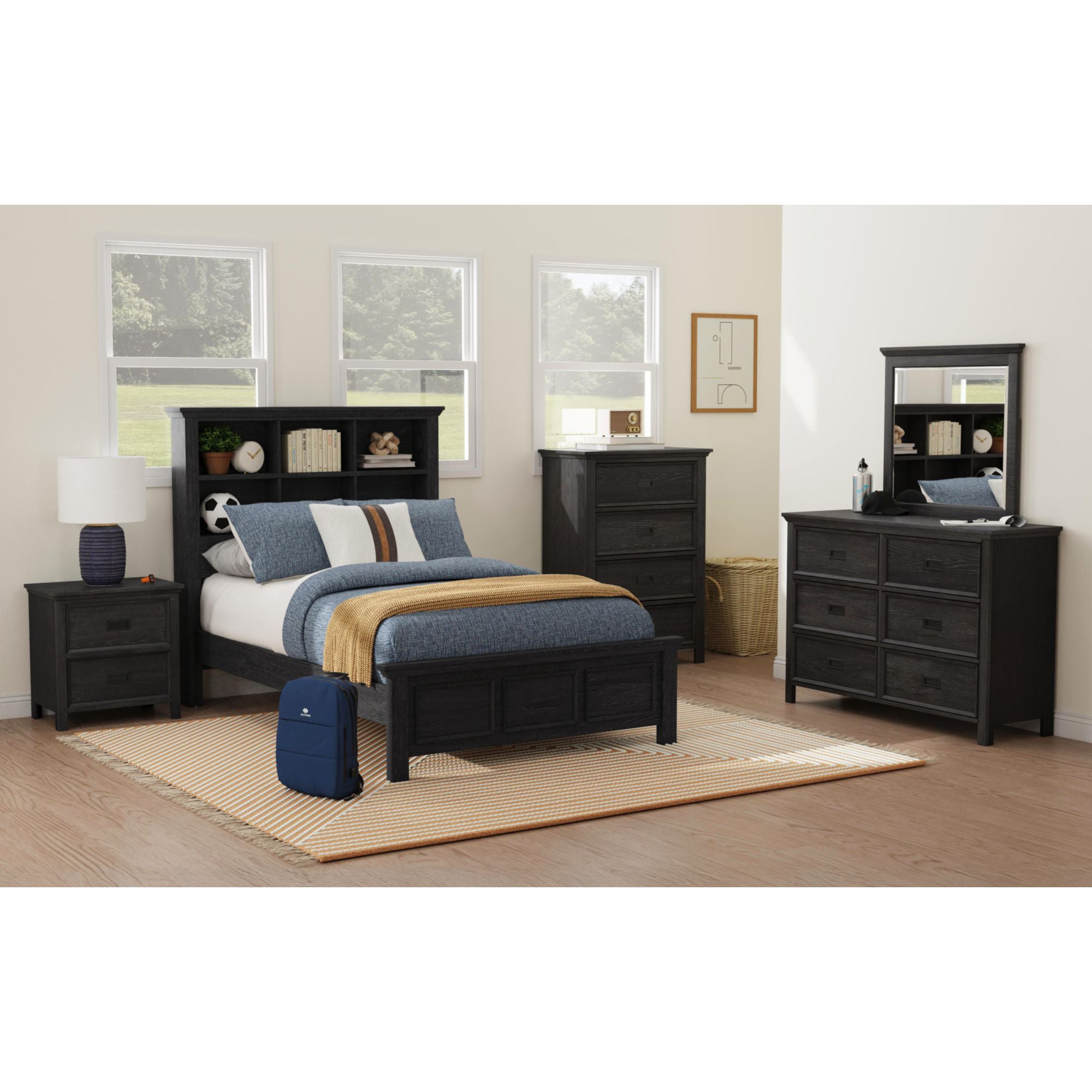 Hampton Kids 6-Drawer Dresser in Charcoal – SKU Y-15760-8-DR | Elements